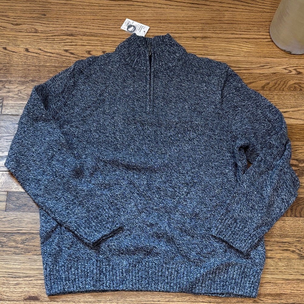NWT Sonoma Men's Blue 1/4 zip Sweater XXL